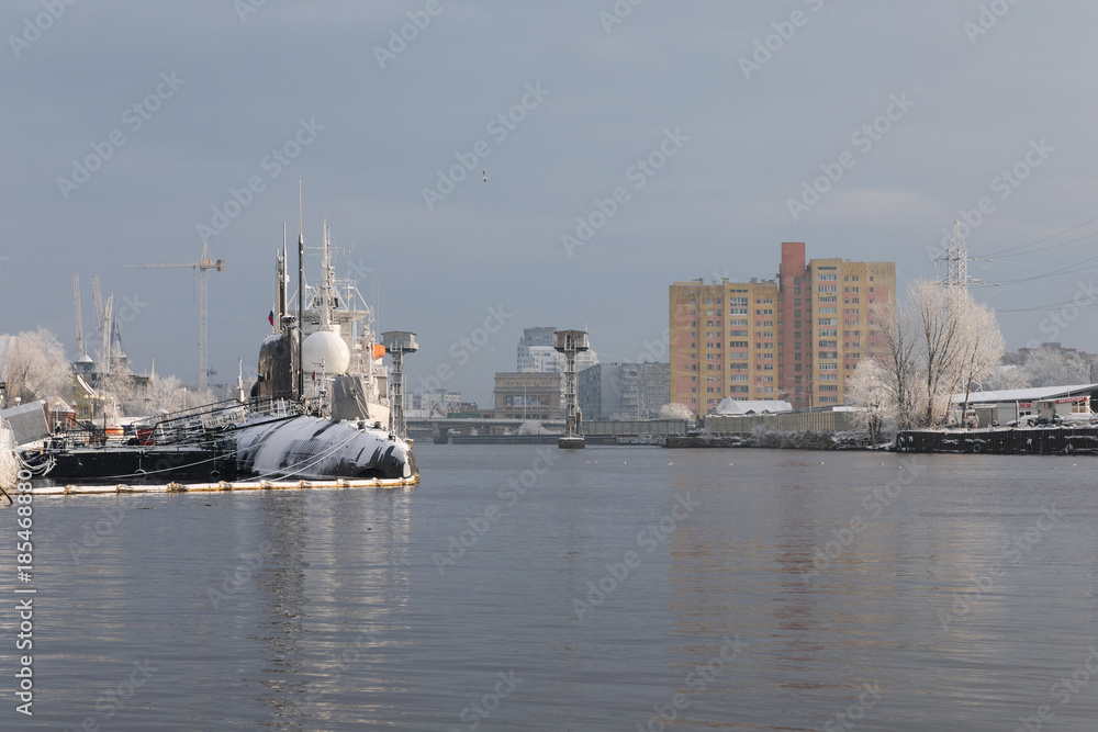 Old submarine in Kaliningrad