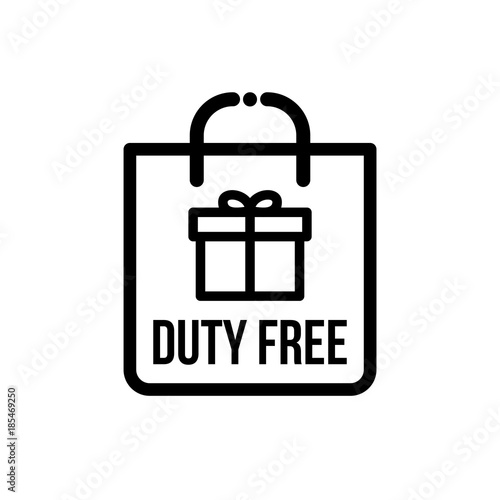 Duty free luggage vector icon