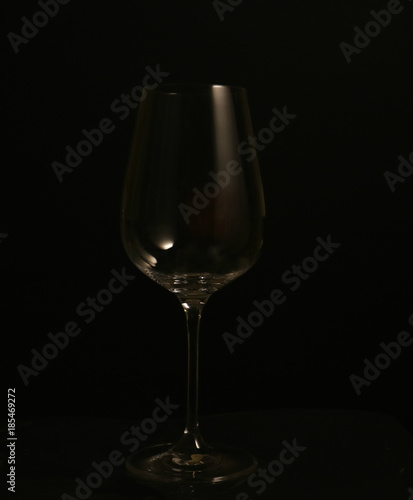 clear glass on black background