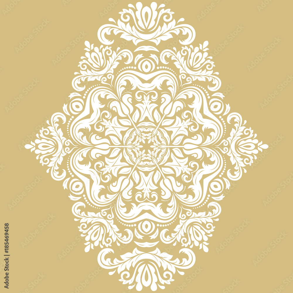 Oriental pattern with arabesques and floral elements. Traditional classic ornament. Vintage pattern with arabesques Oriental pattern with arabesques and floral elements. Traditional classic ornament. Vintage pattern with arabesques