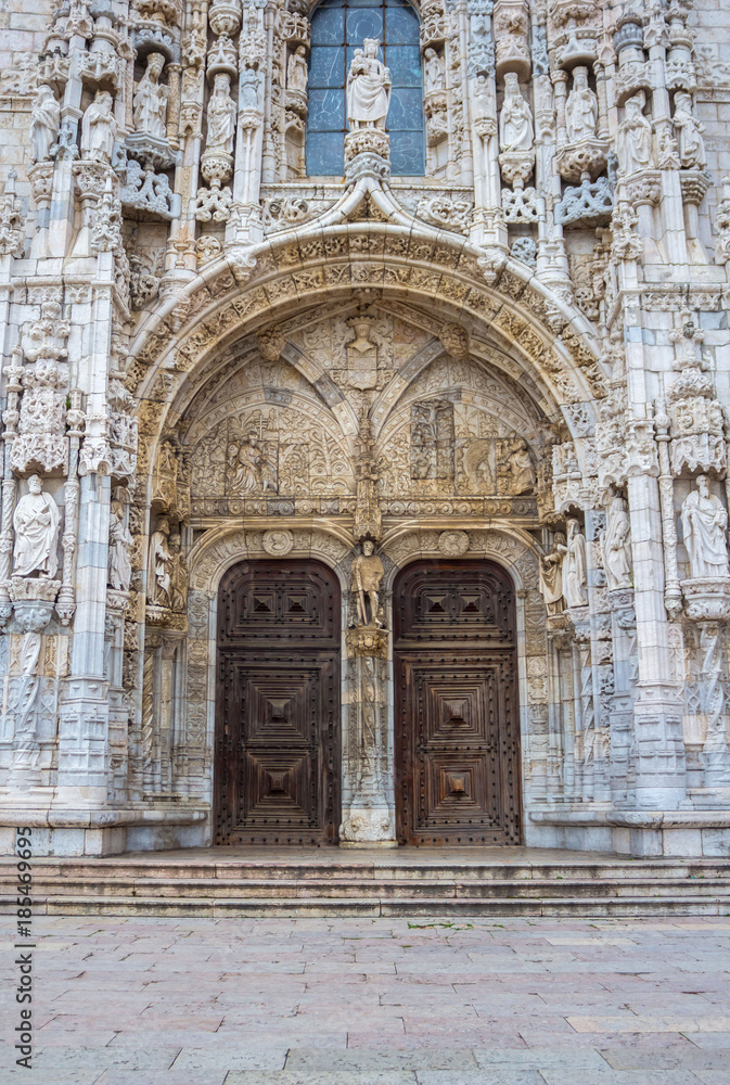 Detail of Jeronimos Monastery in Belem, Lisbon, Portugal