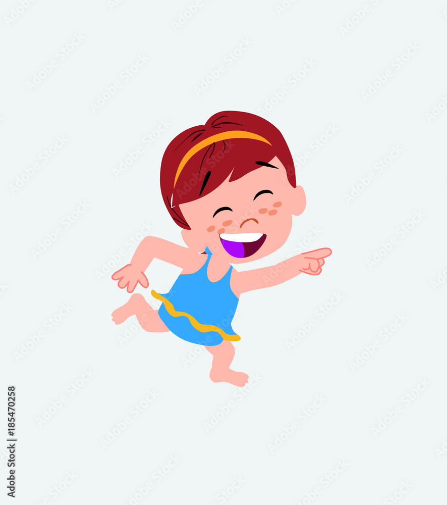 White girl in a swimsuit running smiling. White girl in a swimsuit running smiling.