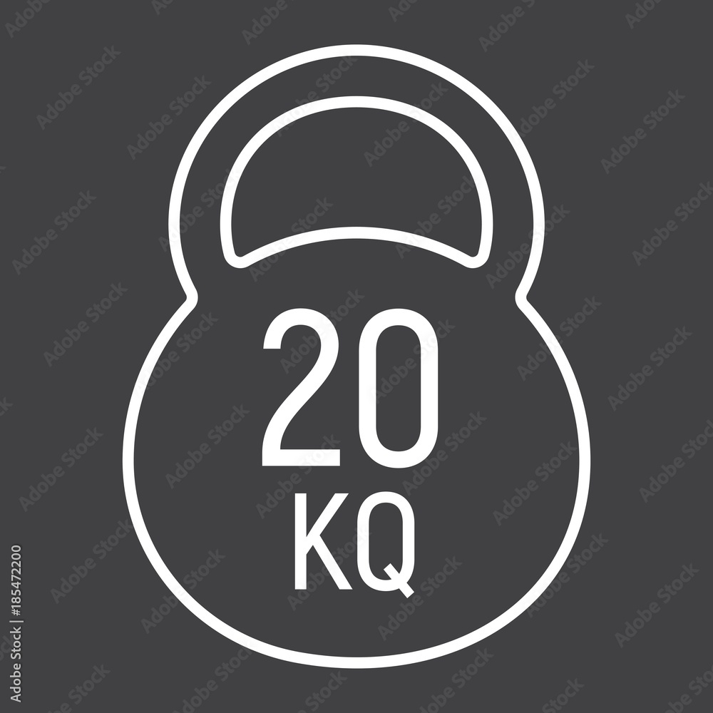Kettlebell line icon, fitness and sport, workout sign vector graphics, a linear pattern on a black background, eps 10. Kettlebell line icon, fitness and sport, workout sign vector graphics, a linear pattern on a black background, eps 10.
