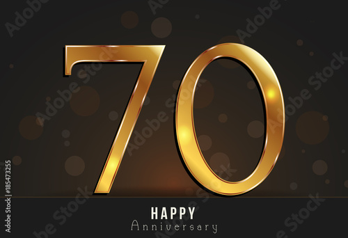 70 years Happy Anniversary card. Vector illustration.