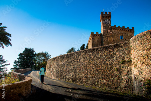 Casaglia, Pisa, Italy - 16 november, 2017: Trekking route in Casaglia, Municipality of Montecatini Val di Cecina photo