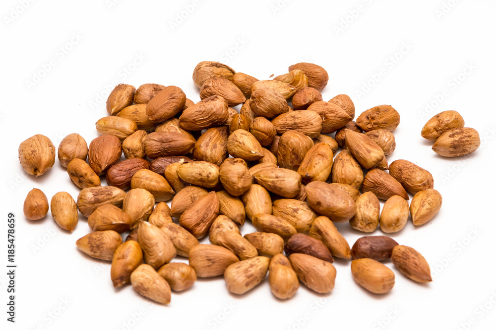Pile of the pealed hazelnuts Pile of the pealed hazelnuts