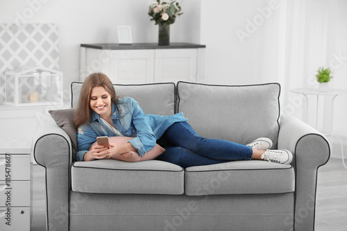 Beautiful woman using cellp...
