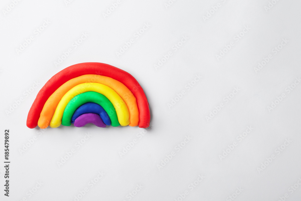 Plasticine rainbow on white background Plasticine rainbow on white background