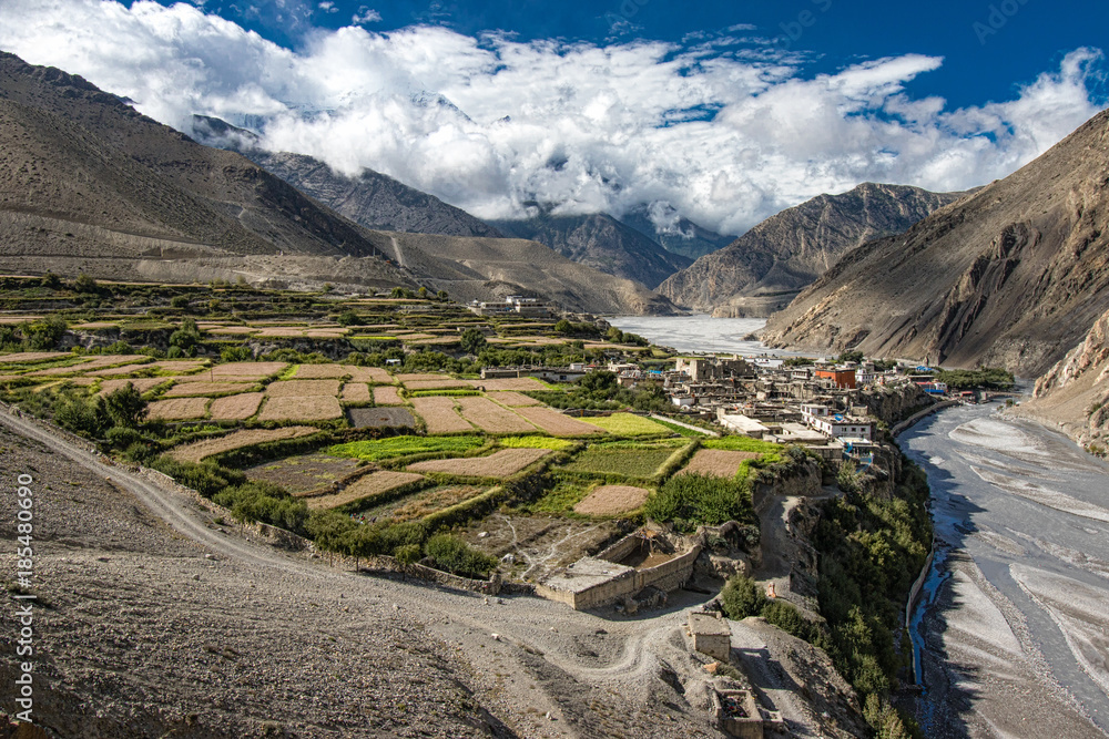 Nepal - Upper Mustang - view on Kagbeni