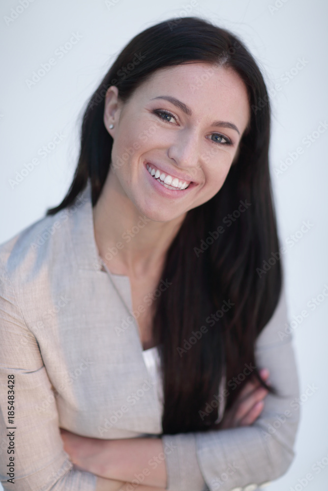 close-up face of a successful young woman.