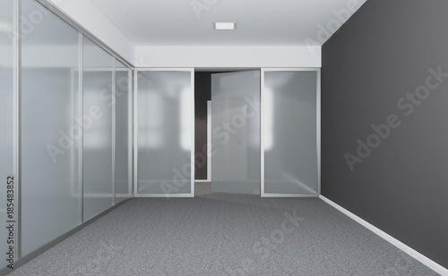 Empty modern office Cabinet. Meeting room. 3D rendering