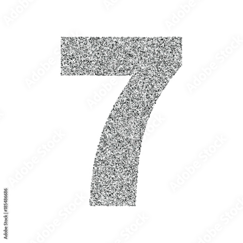 Silver glitter alphabet number 7