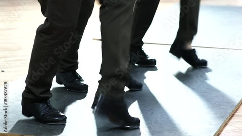 Dancer's feet close up. Feet tap-dancers. Dancing shoes closeup.Tap dance.