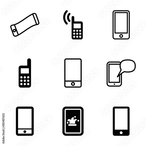 Communicator icons. set of 9 editable filled and outline communicator icons