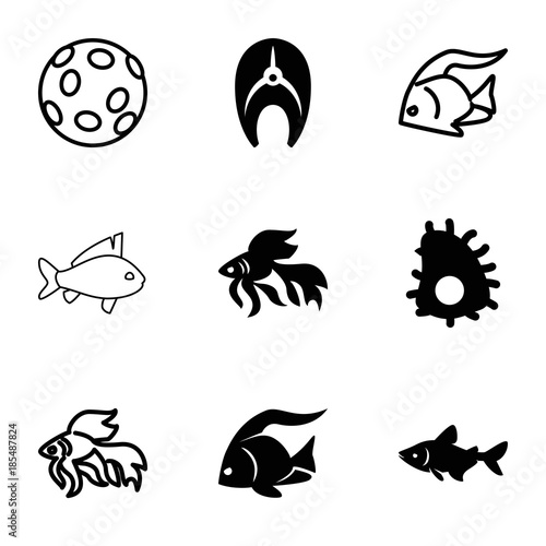 Aquatic icons. set of 9 editable filled and outline aquatic icons