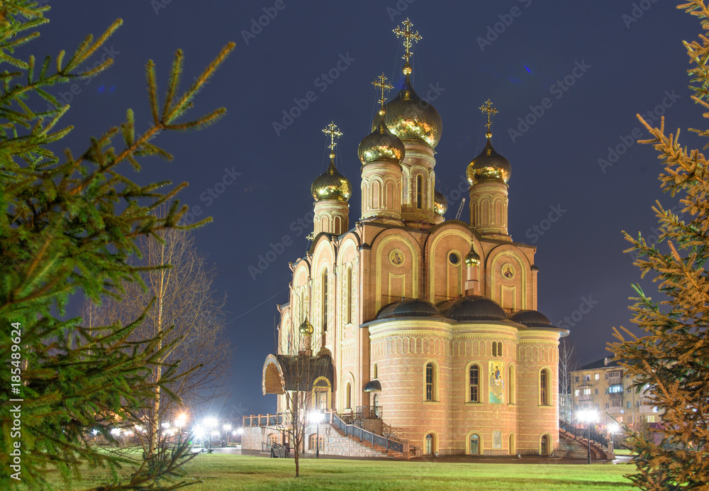 Christian temple at night Christian temple at night