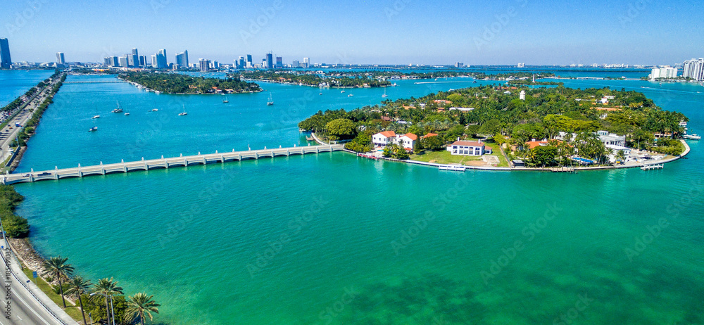 Miami Palm Island aerial view