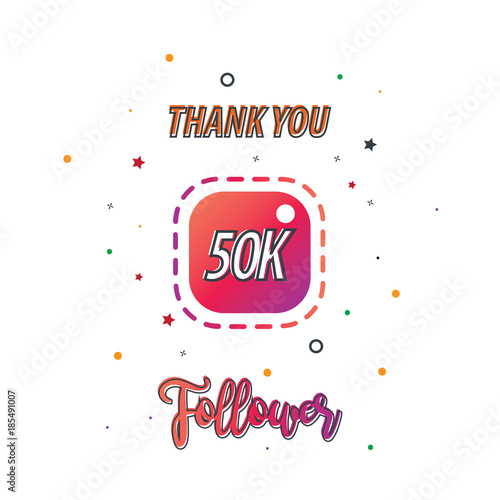 Thank You Design for Social Network and Follower. 50k Followers
