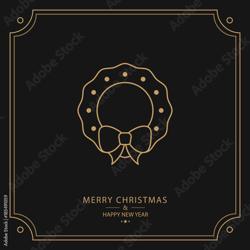 Christmas card of gold line...