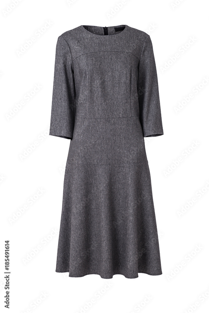 Grey dress isolated on white background