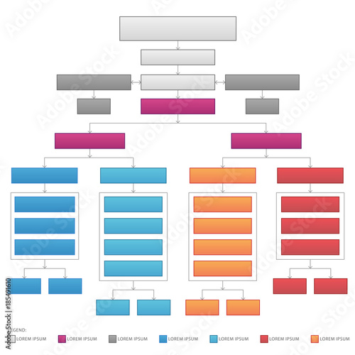 Vertical Organizational Corporate Flow Chart Vector Graphic