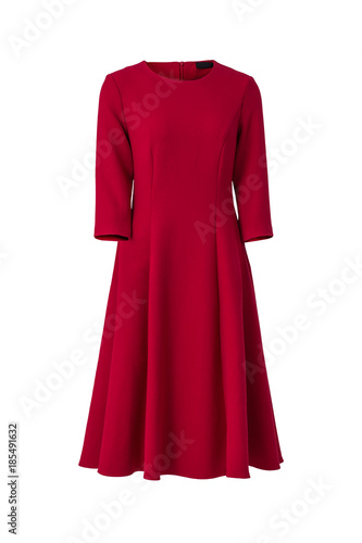 Valokuvatapetti Red dress isolated on white background