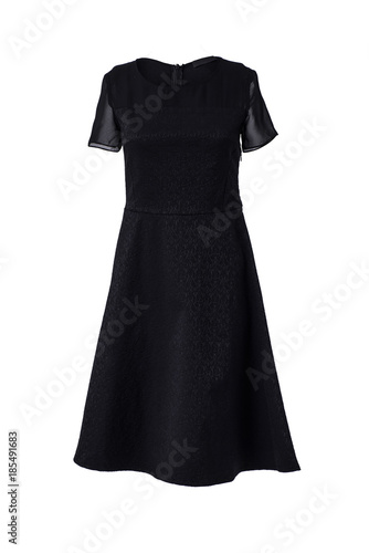 Black dress isolated on white background 