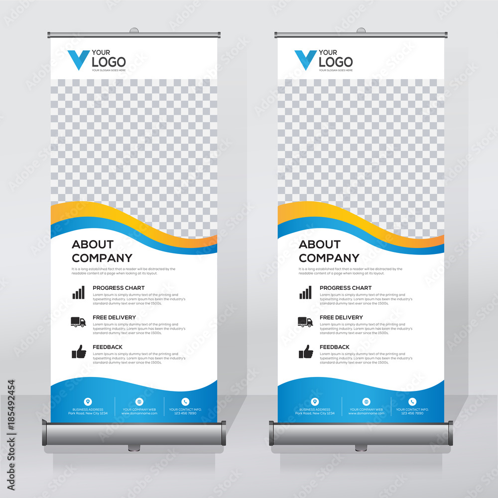 Roll up banner design print template