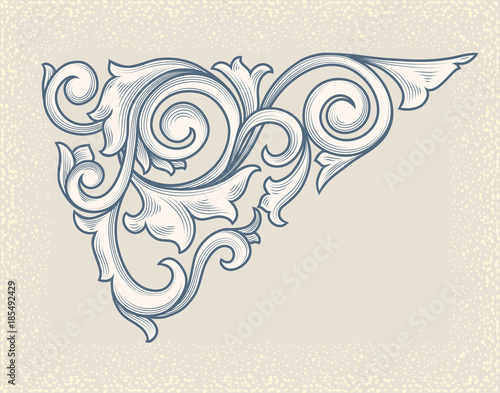 Vintage decorative floral design element