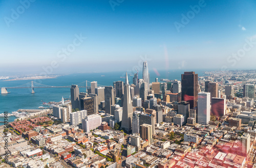 Wall Mural Aerial view of San Francisco skyline on a beautiful sunny summer day