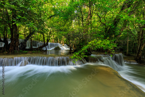 Huai-mae-kha-min waterfall, Beautiful waterwall in nationalpark of Kanchanaburi province, ThaiLand.
