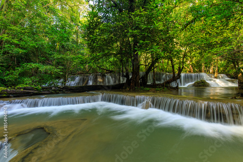 Huai-mae-kha-min waterfall  Beautiful waterwall in nationalpark of Kanchanaburi province  ThaiLand.