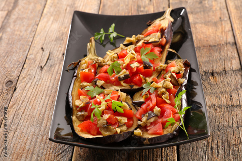 baked aubergine with vegetable
