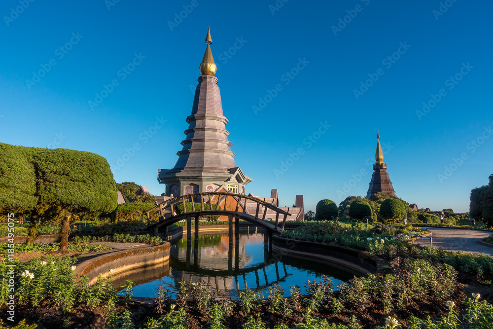 The great holy relics pagoda in Doi Inthanon National Park Chiang Mai, Thailand.