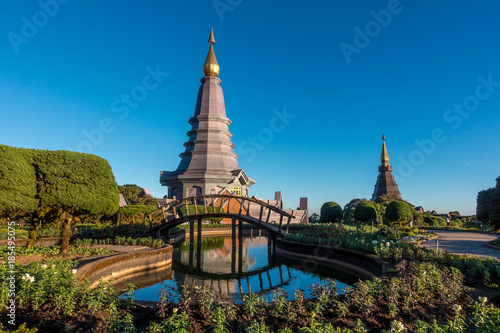 The great holy relics pagoda in Doi Inthanon National Park Chiang Mai, Thailand. © somchairakin