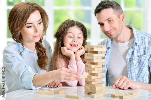 Wallpaper Mural family with wooden blocks Torontodigital.ca