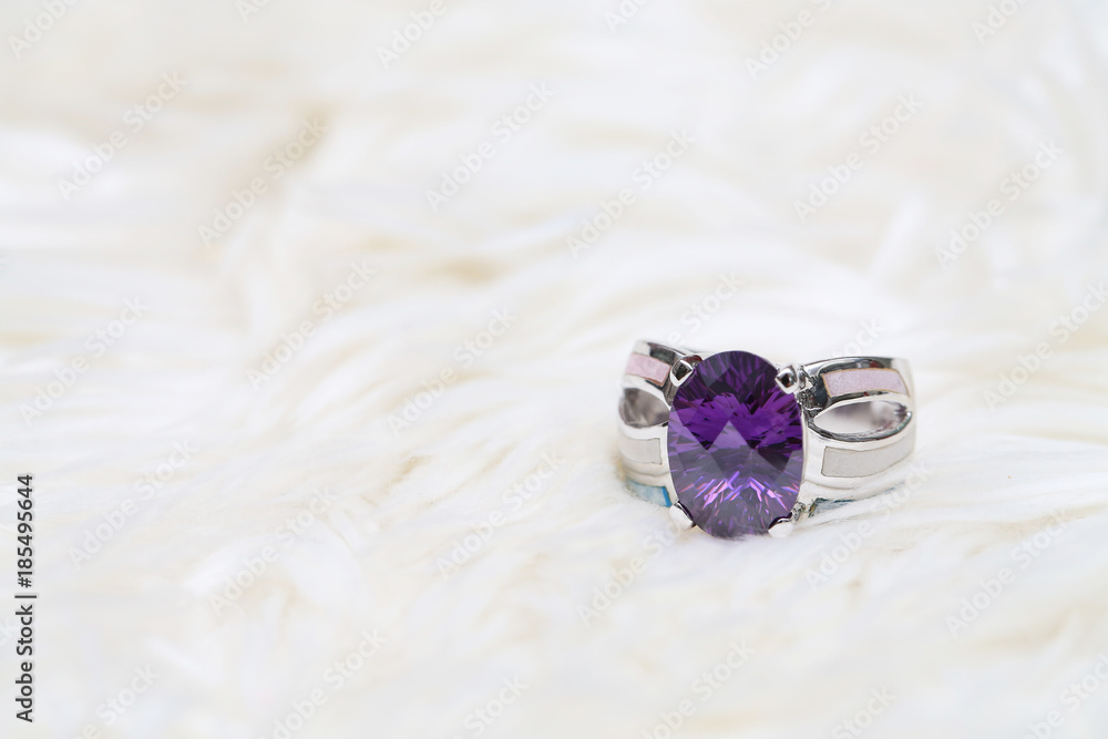 purple gemstone on silver ring purple gemstone on silver ring