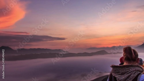 Timelapse from top of  Bromo Volcano