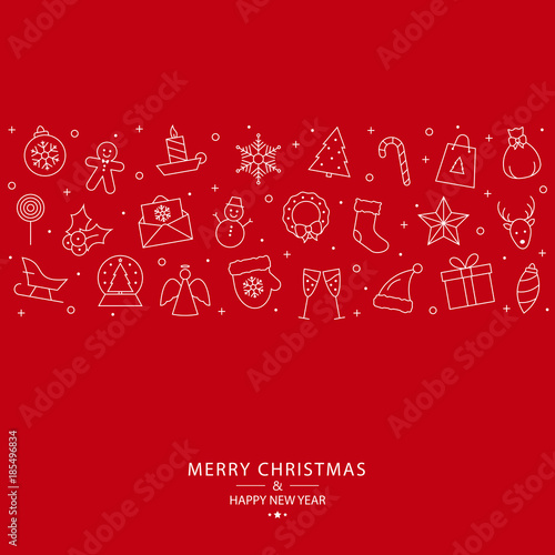 Christmas card of white lin...
