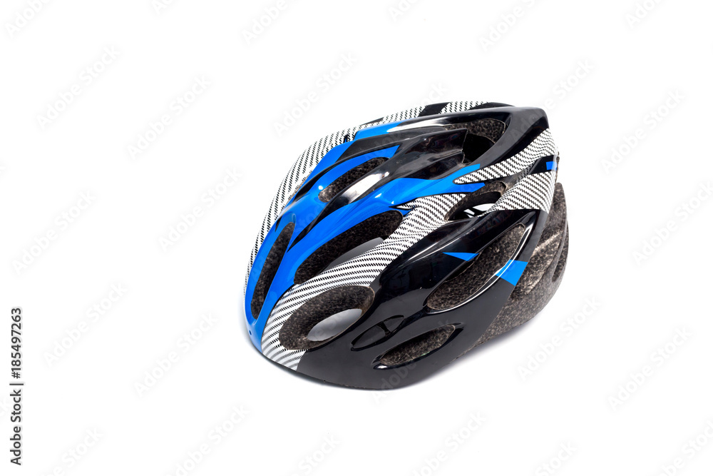 Colorful bike helmets isolated on white background.Bicycle mountain bike safety helmet isolated. Colorful bike helmets isolated on white background.Bicycle mountain bike safety helmet isolated.