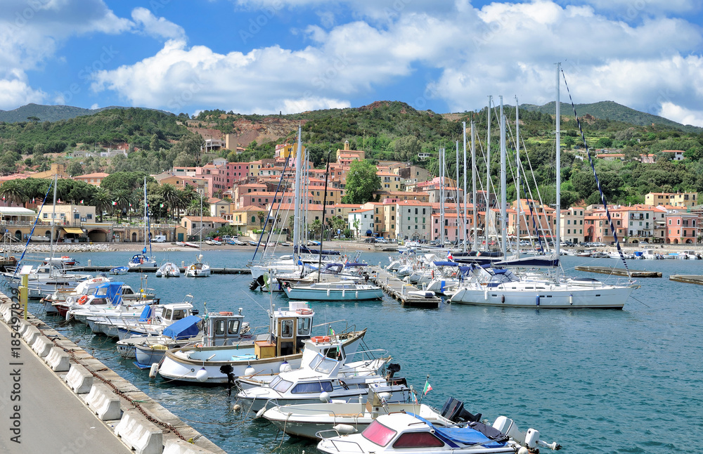 Hafen von Rio Marina auf der Insel Elba,Toskana,Mittelmeer,Italien