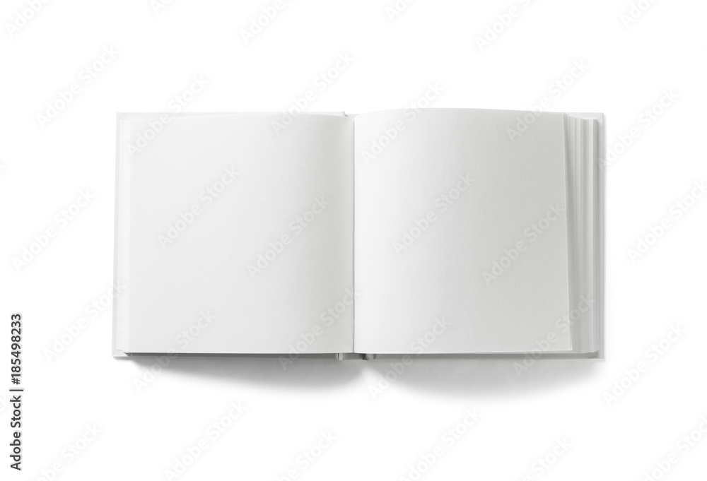 Open book with blank pages. Template of empty book isolated on white  background. ( Clipping path ) Stock Photo