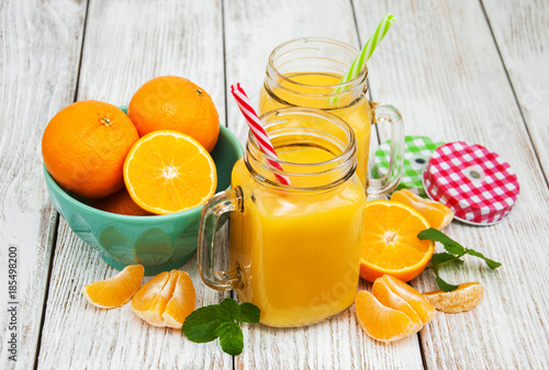 Jar with orange juice