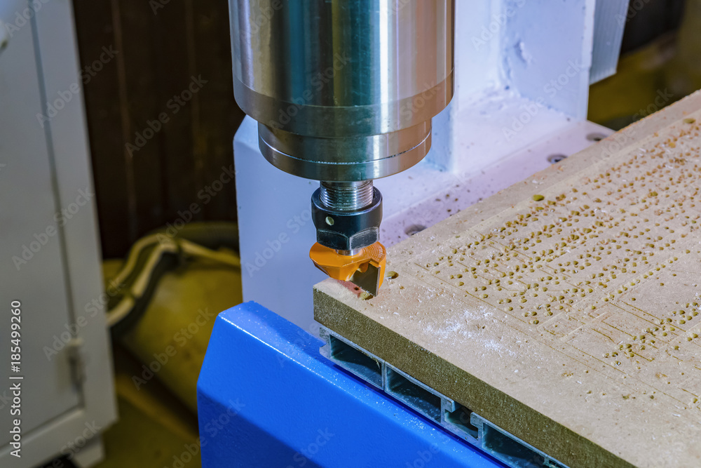 The position of the mill after finishing work with the workpiece. cnc machine. The position of the mill after finishing work with the workpiece. cnc machine.