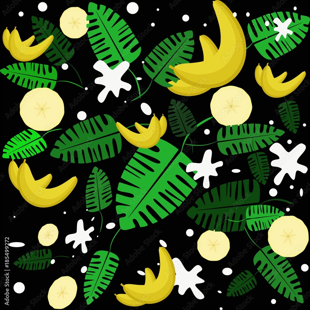 Tropic style pattern with banana Tropic style pattern with banana