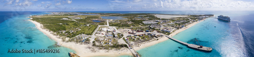 Aerial 180 degree panorama of the entire island of Grand Turk photo