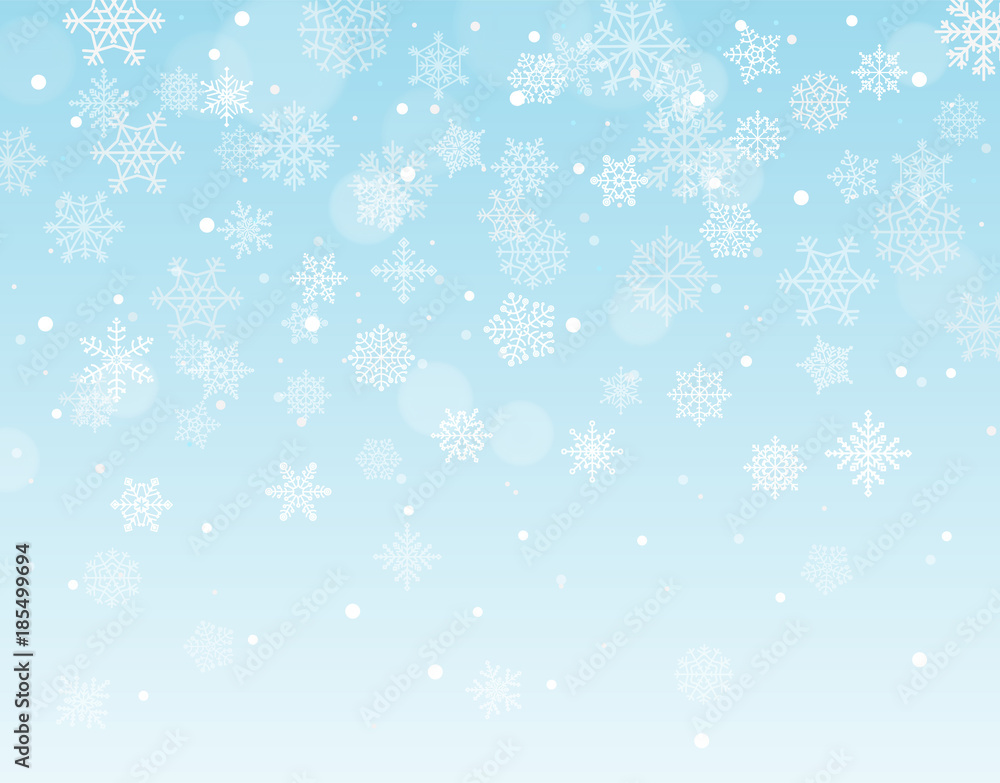 Winter background with snowflakes and blank the space for a text. Vector illustration