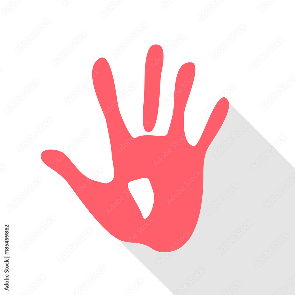 Obraz premium Hand Abdruck Flat Design Icon