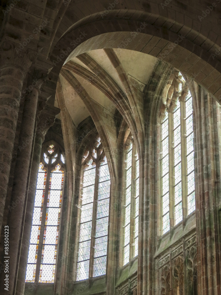 Mont St. Michel, Normandy, France. Le Mont Saint-Michel is an island, the seat of the monastery from which it draws its name. Mont St. Michel, Normandy, France. Le Mont Saint-Michel is an island, the seat of the monastery from which it draws its name.