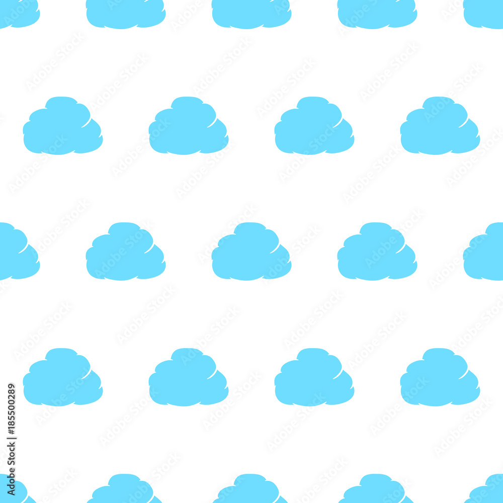 Seamless pattern from cloud thought blue with trim of vector illustration